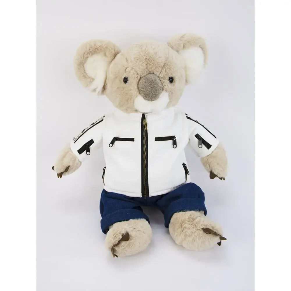 Large Bartholomew Bear clothes outfits - White Biker Outfit Set